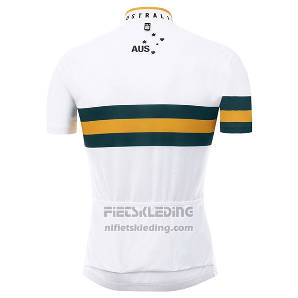 2017 Fietskleding Australie Wit en Geel Korte Mouwen en Koersbroek